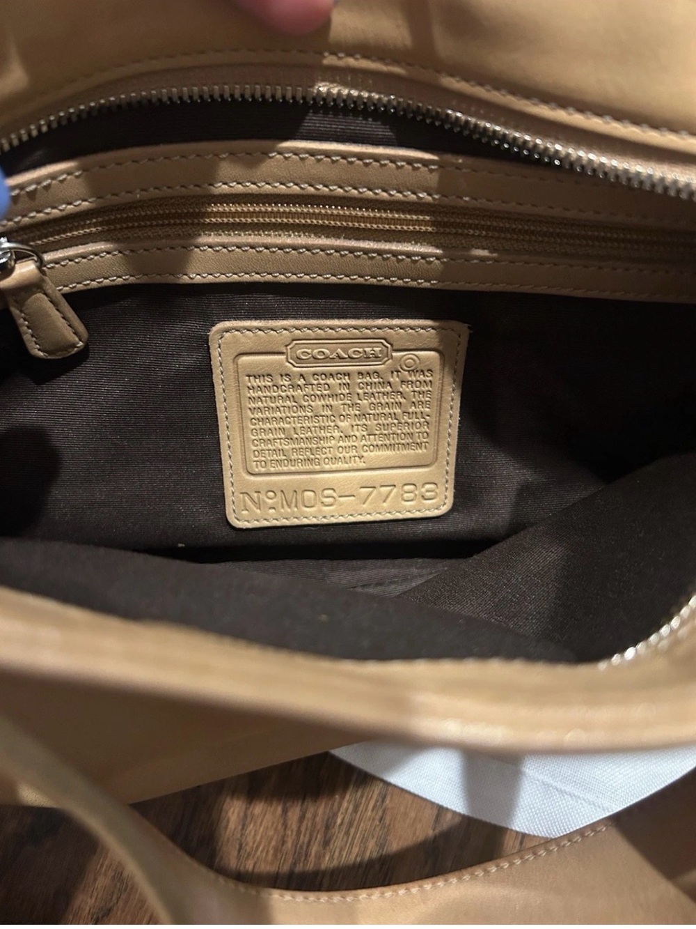 Coach Vintage Leather Hampton Hobo Shoulder Bag Camel Tan, Style 7783 - Picture 15 of 15
